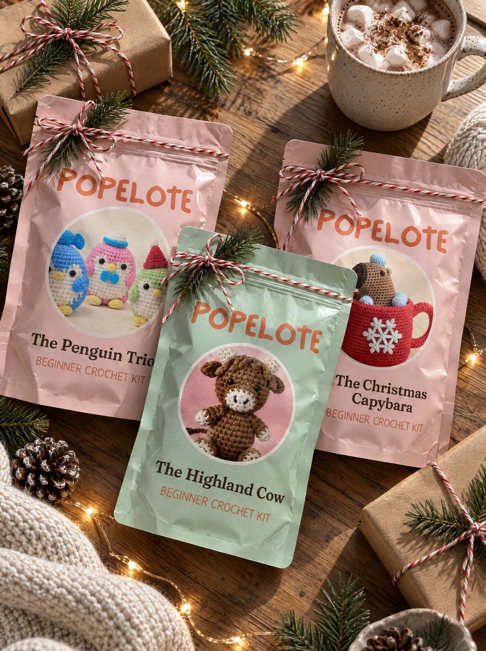 Popelote-Kits zum Verschenken mit Weihnachtsdeko