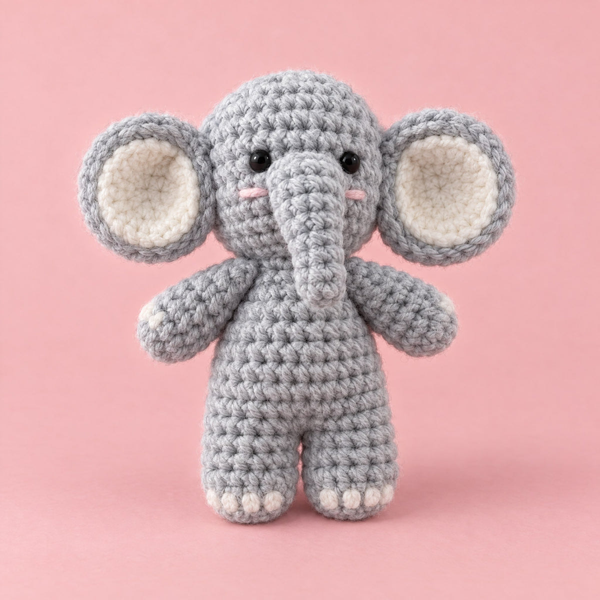 L’éléphant, de face