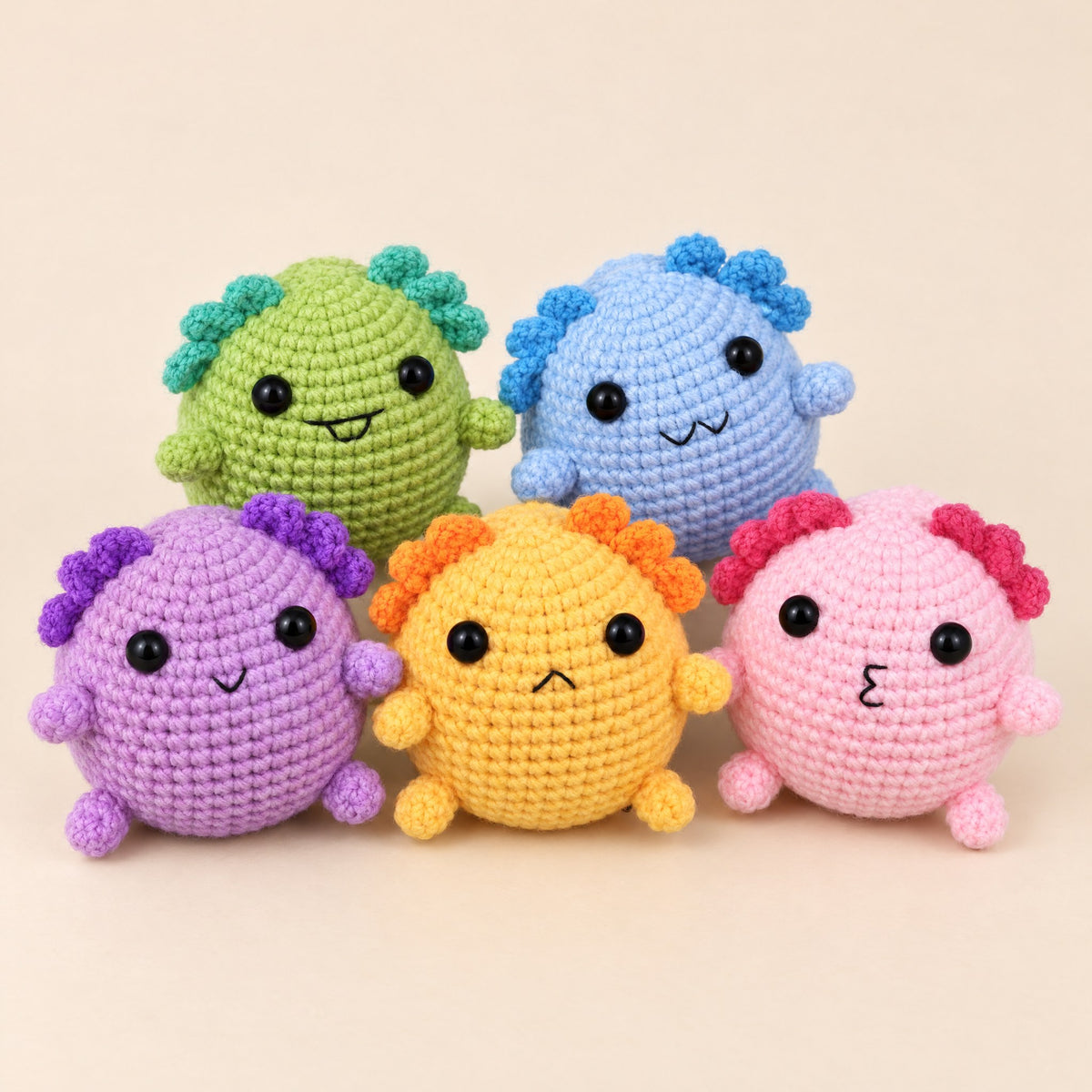 La bande d’axolotls, de face