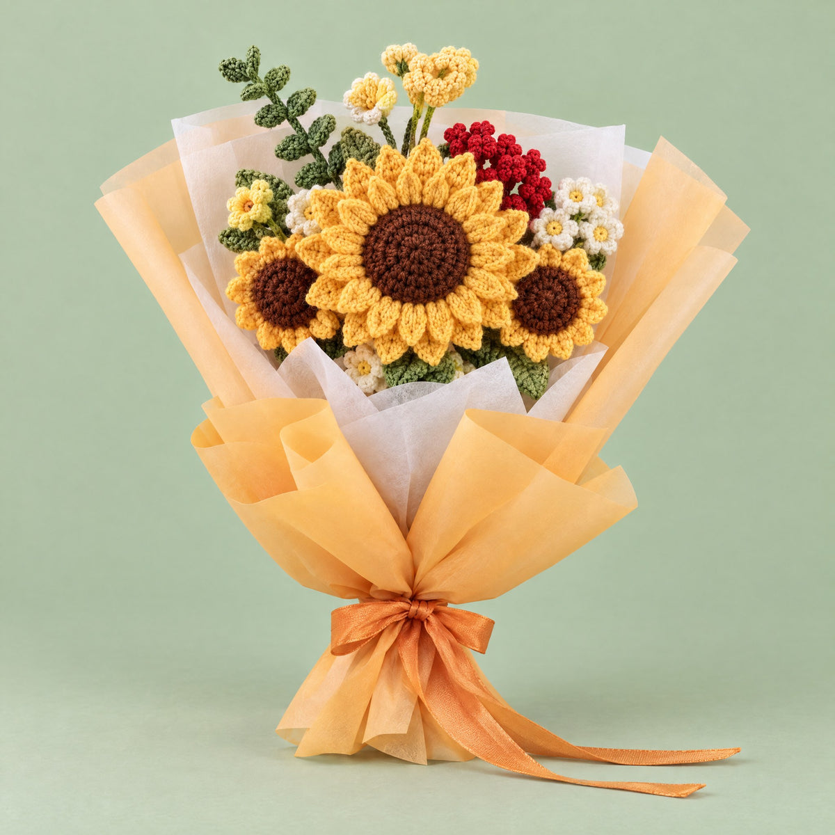 Le bouquet de tournesols, de face